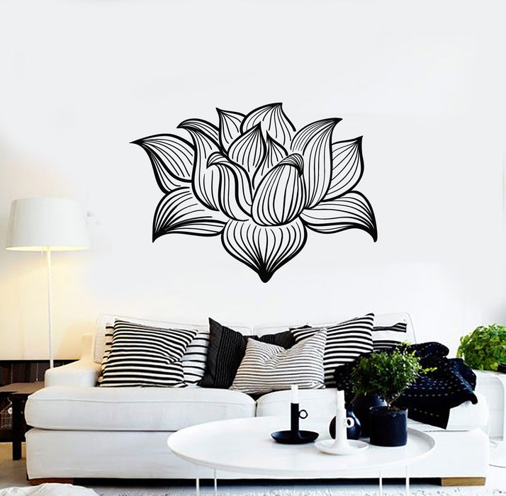 Vinyl Wall Decal Floral Shop Nature Lotus Flower Beautiful Decor Stickers Mural (g1302)