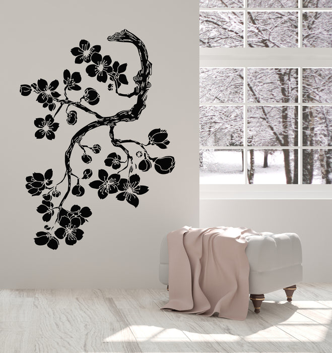 Vinyl Wall Decal Branch Flowers Store Floral Pattern Bouquet Stickers Mural (g5123)