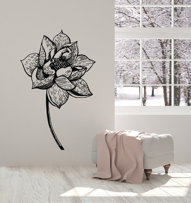 Vinyl Wall Decal Flower Sketch Floral Store Beautiful Interior Stickers Mural (g5450)