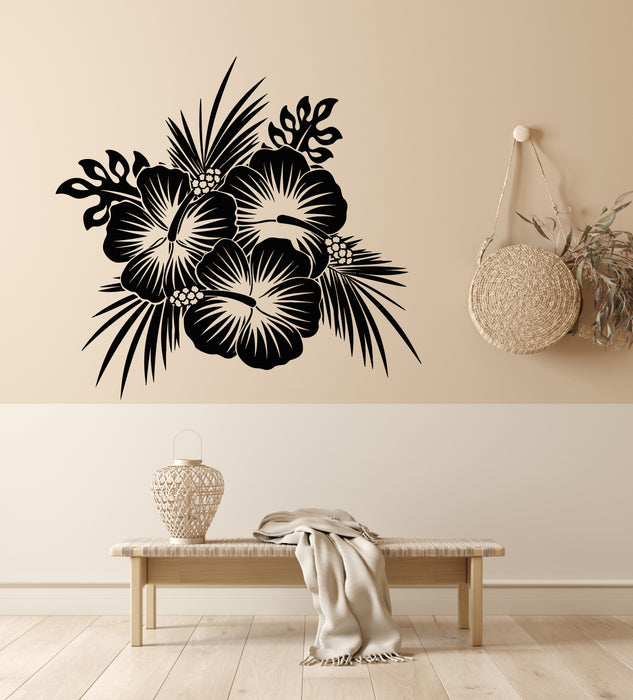 Vinyl Wall Decal Hawaii Hawaiian Tropical Flowers Spa Beach Bud Stickers (g5686)