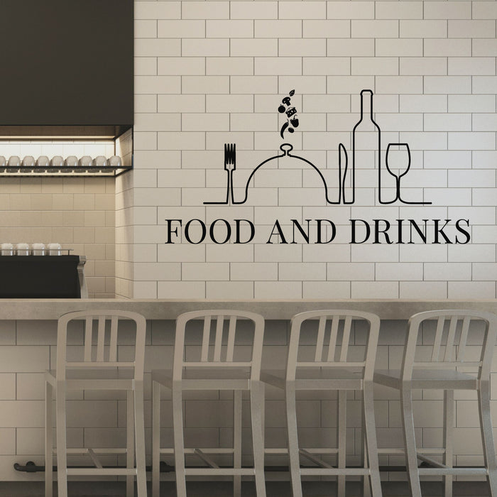 Vinyl Wall Decal Food And Drink Restaurant Interior Cooking Dinner Stickers Mural (g8377)