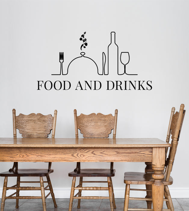 Vinyl Wall Decal Food And Drink Restaurant Interior Cooking Dinner Stickers Mural (g8377)