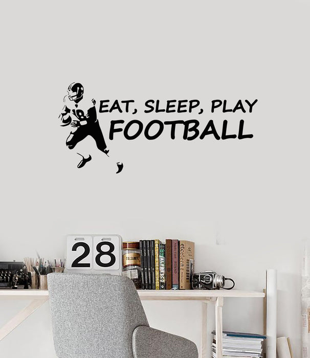 Vinyl Wall Decal Football Player Lifestyle Quote Saying Sports Decor Art Stickers Mural (ig5561)