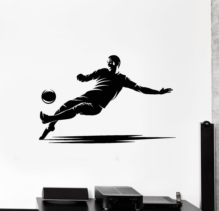 Vinyl Wall Decal Soccer Player Football Word Team Sport Ball Game Stickers Mural (g245)