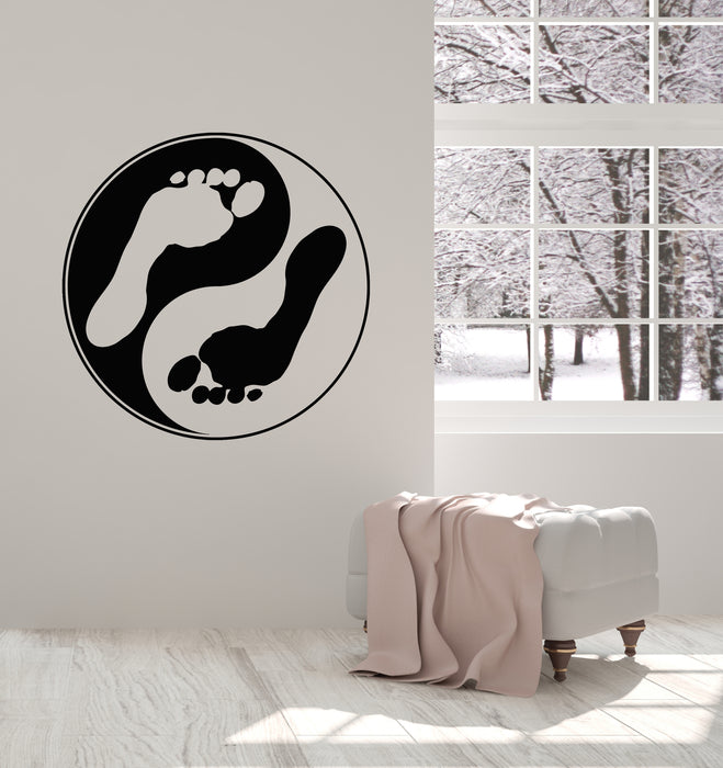 Vinyl Wall Decal Spa Salon Zen Footprints Yin Yang Massage Room Relax Stickers Mural (g4357)