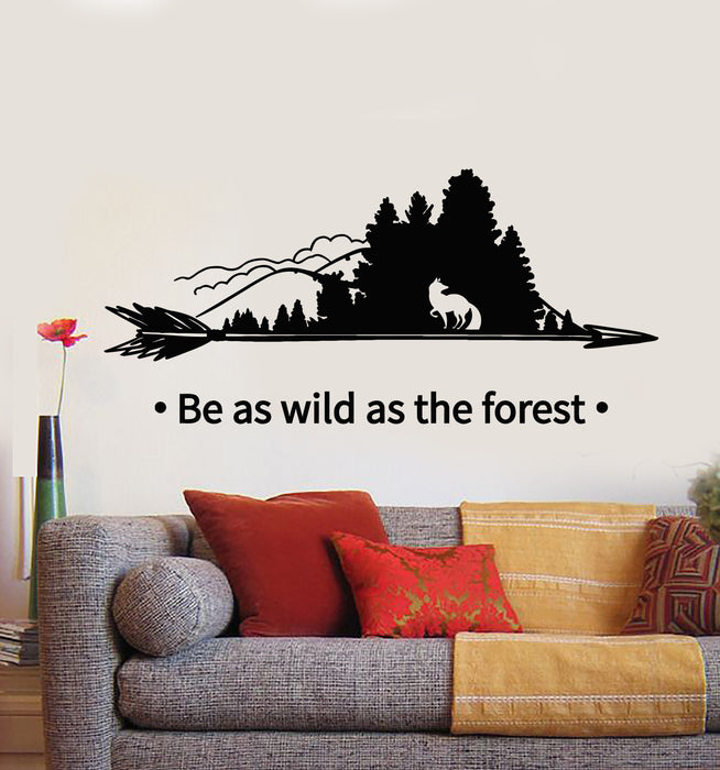 Vinyl Wall Decal Phrase Forest Trees Nature Wild Fox Arrow Stickers Mural (g2707)