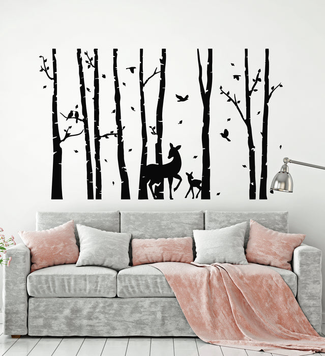 Vinyl Wall Decal Deer Forest Animals Tree Nature Living Room Stickers Mural (g2270)