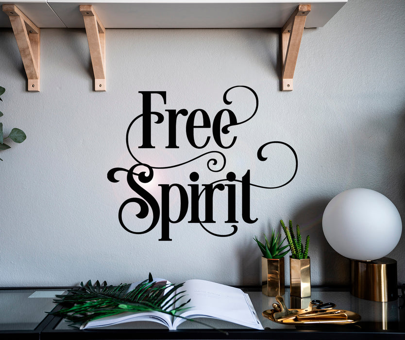 Vinyl Wall Decal Quote Inspiring Words Free Spirit Stickers Mural 22.5 in x 18 in gz083