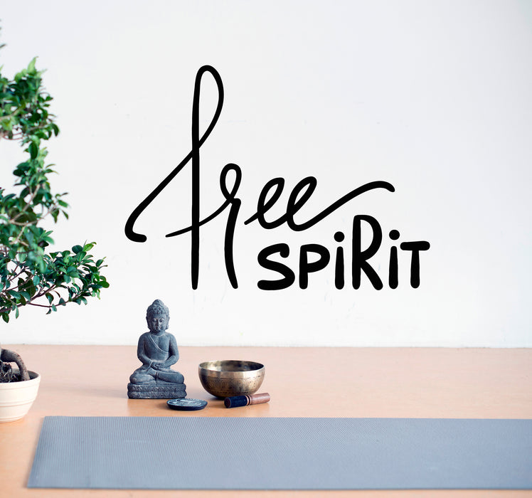 Autocollant mural en vinyle avec citation Free Spirit - Style ethnique - Décoration d'intérieur - 57,1 x 41,9 cm - gz151