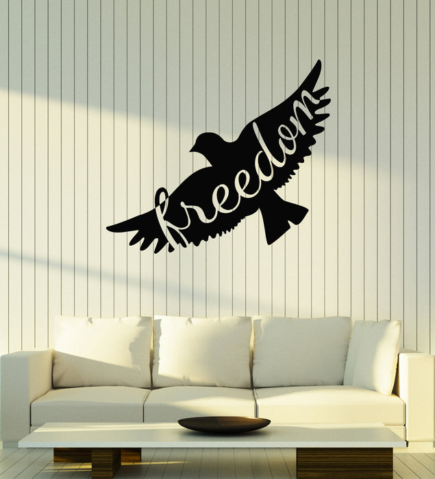 Vinyl Wall Decal Flying Bird Freedom Letter Wildlife Be Free Stickers Mural (g7102)