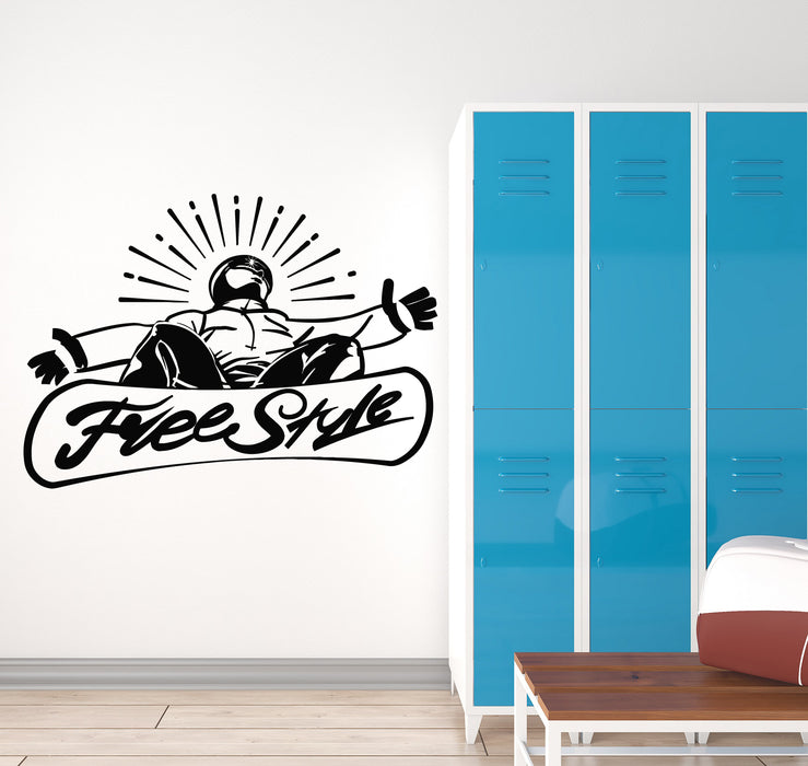 Vinyl Wall Decal Free Style Snowboard Extreme Winter Sport Stickers Mural (g6836)