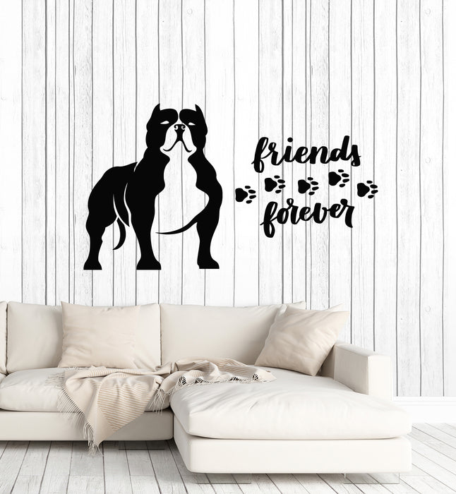 Vinyl Wall Decal Dog Home Pets Friends Forever Friendship Stickers Mural (g6521)