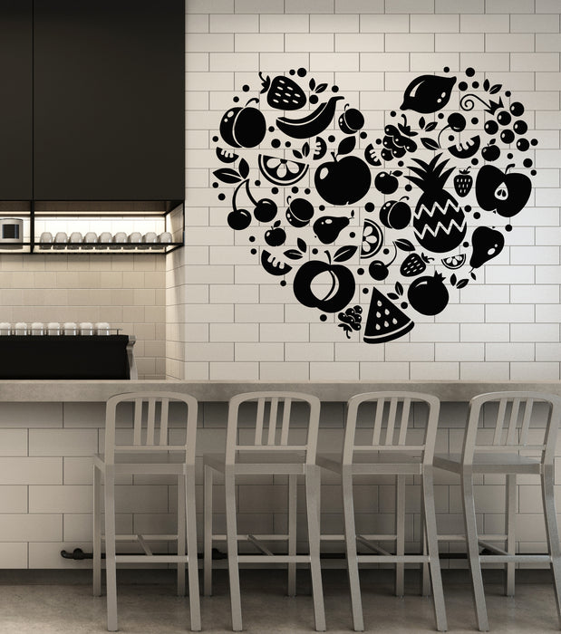 Vinyl Wall Decal  Fruits Vegetables Food Healthy Eating Love Stickers Mural (g5537)