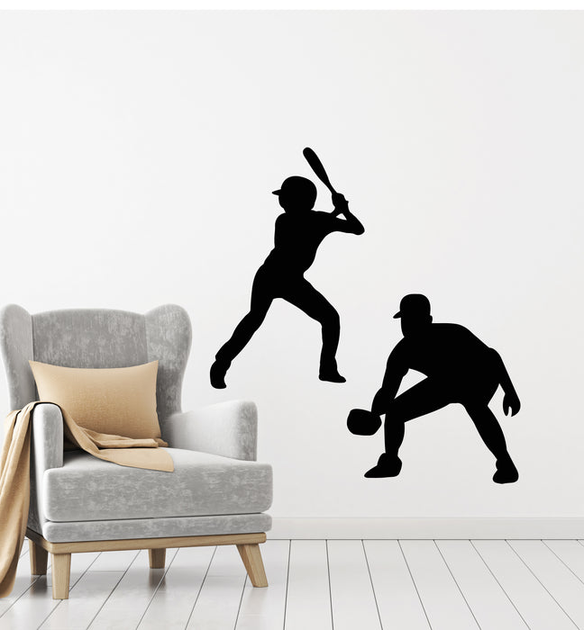 Vinyl Wall Decal Player Baseball Boys Bat Ball Sports Game Stickers Mural (g505)