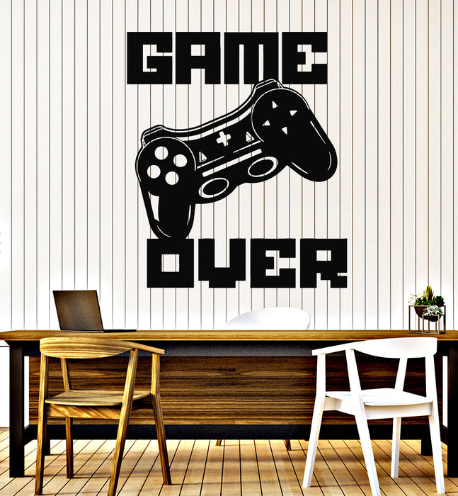 Vinyl Wall Decal Gamer Player Joystick Game Over Game Zone Stickers Mural (g5471)