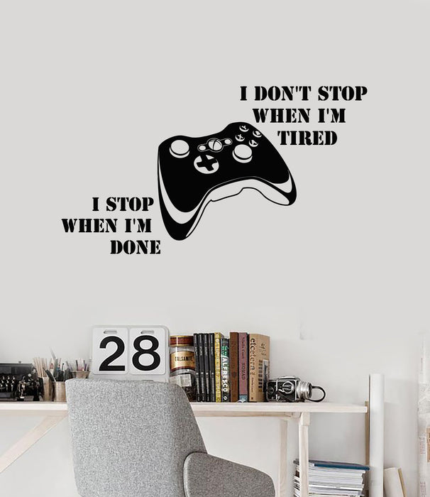 Autocollant mural en vinyle avec citation de joueur, contrôleur de jeu vidéo, joystick, autocollants muraux, cadeau unique (ig5233)