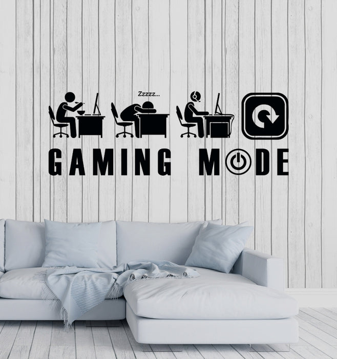 Vinyl Wall Decal Gaming Mode Gamer Lifestyle Funny Art Video Games