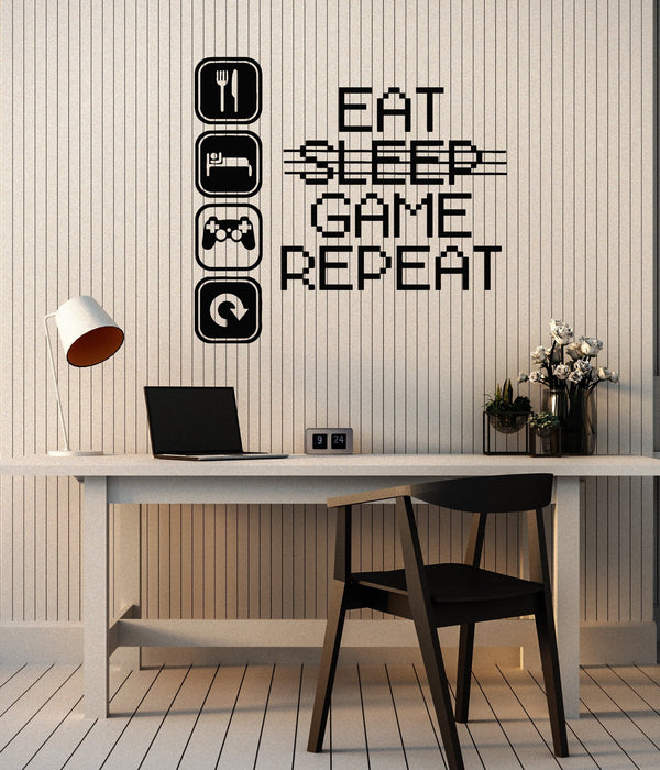 Vinyl Wall Decal Gamer Room Interior Gaming Quote Geek Quote Art Stickers Mural (ig5901)