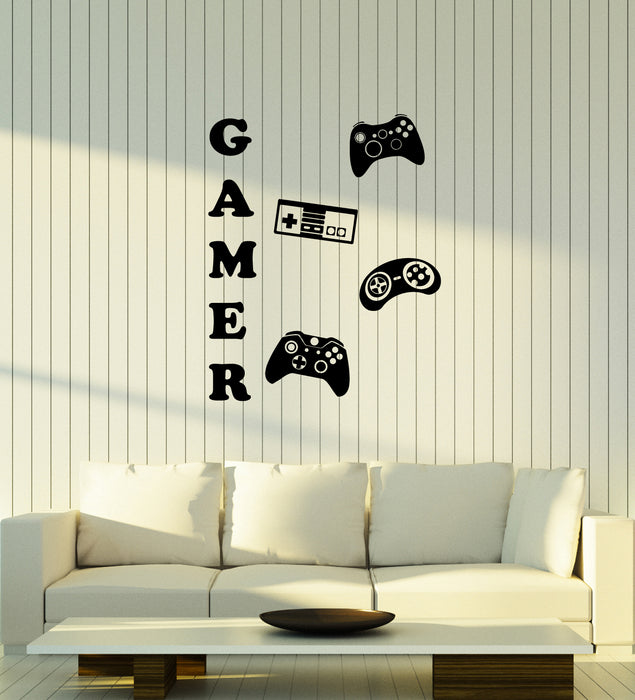 Vinyl Wall Decal Gamer Joysticks Video Games Gamepads Gaming Interior Stickers Mural (ig6008)