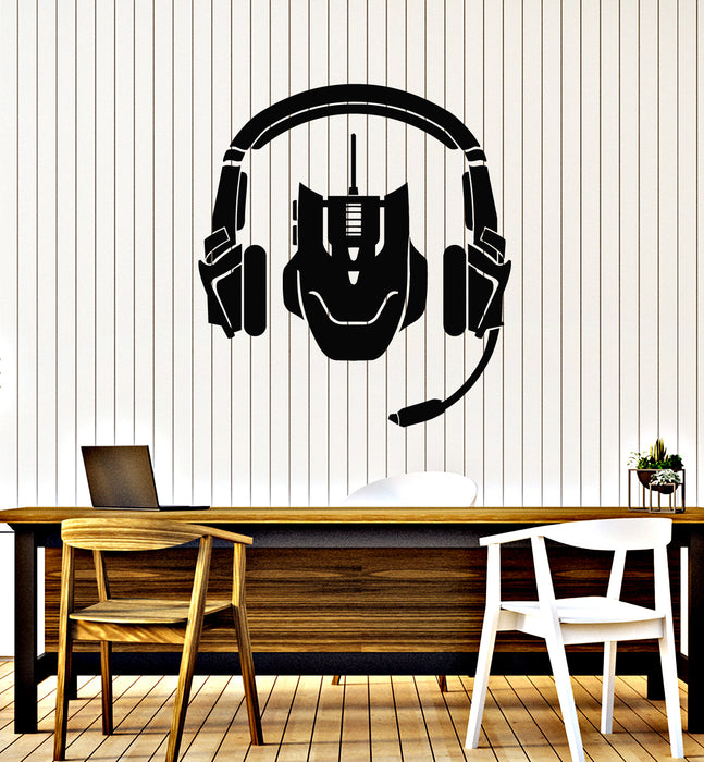 Vinyl Wall Decal Video Games Headphones Game Zone Gamer Stickers Mural (g1820)