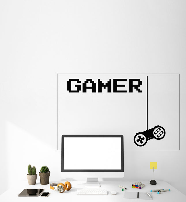 Vinyl Wall Decal Gamer Joystick Video Games Gaming Room Stickers Mural (g1878)