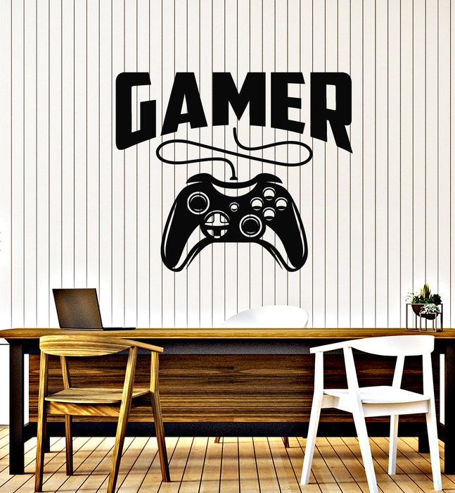 Vinyl Wall Decal Gamer Video Games Joystick Gaming Playroom Stickers Mural (g2306)
