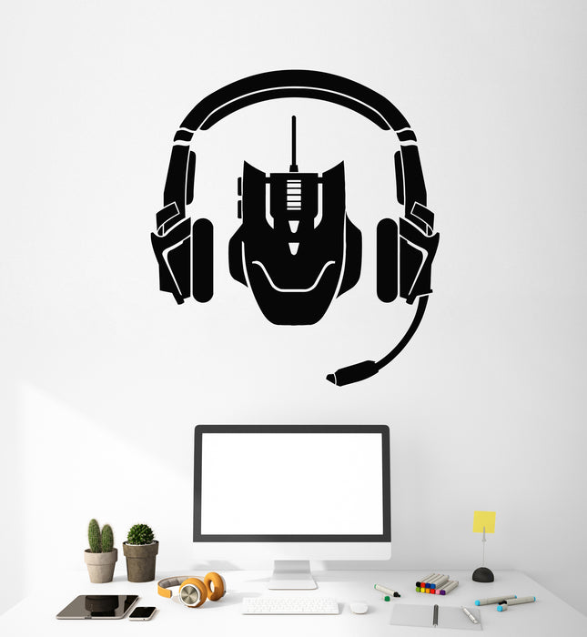 Vinyl Wall Decal Video Games Headphones Game Zone Gamer Stickers Mural (g1820)