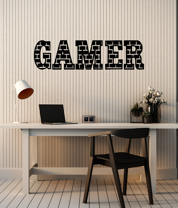 Vinyl Wall Decal Gamer Room Word Playroom Video Games Gaming Stickers Mural (ig6141)