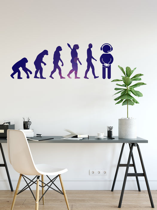 Vinyl Wall Decal Gamer Evolution Video Games Funny Gaming Art Idea Stickers Mural (ig6263)