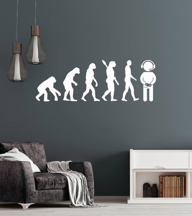 Vinyl Wall Decal Gamer Evolution Video Games Funny Gaming Art Idea Stickers Mural (ig6263)