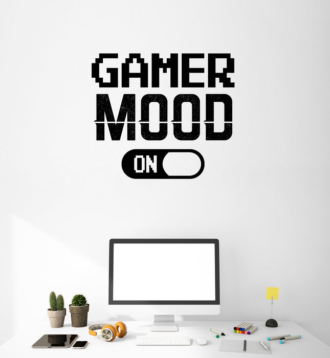 Gamer Mood Vinyl Decal Lettering Decor for Boy Room Game Club Stickers Mural (k346)