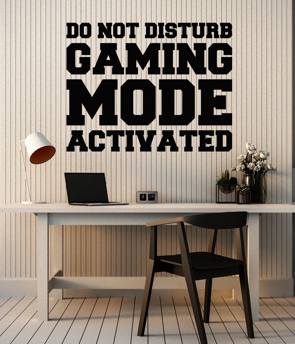 Vinyl Wall Decal Quote Gaming Mode Activated Gamer Room Stickers Mural (g7900)
