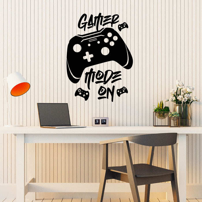 Vinyl Wall Decal Game Mode On Game Console Joystick Gamer Stickers Mural (g8041)