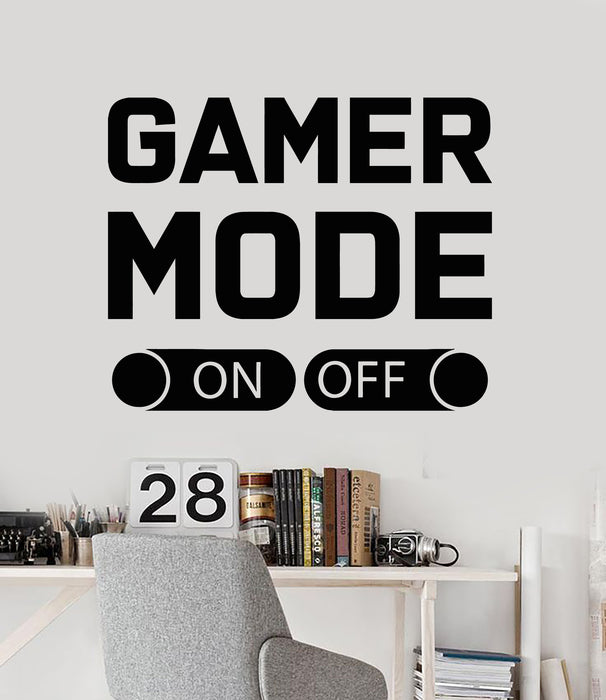 Vinyl Wall Decal Gaming Mode Gamer Lifestyle Video Games Stickers Mural (g5378)