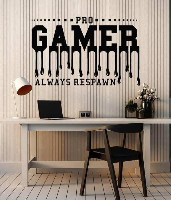 Vinyl Wall Decal Gamer Always Respawn Video Game Computer Stickers Mural (g5382)
