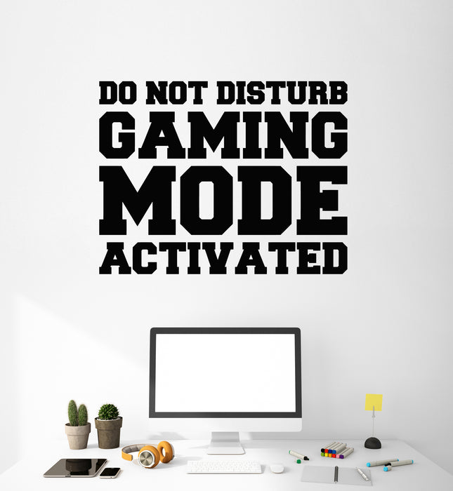 Vinyl Wall Decal Quote Gaming Mode Activated Gamer Room Stickers Mural (g7900)