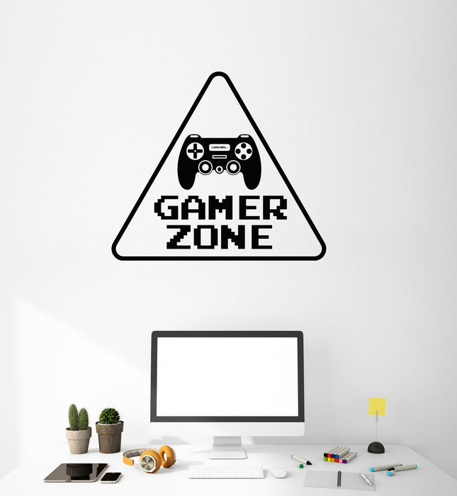 Gamer Zone Vinyl Decal Lettering Sign Joystick Decor for Boy Room Stickers Mural (k278)