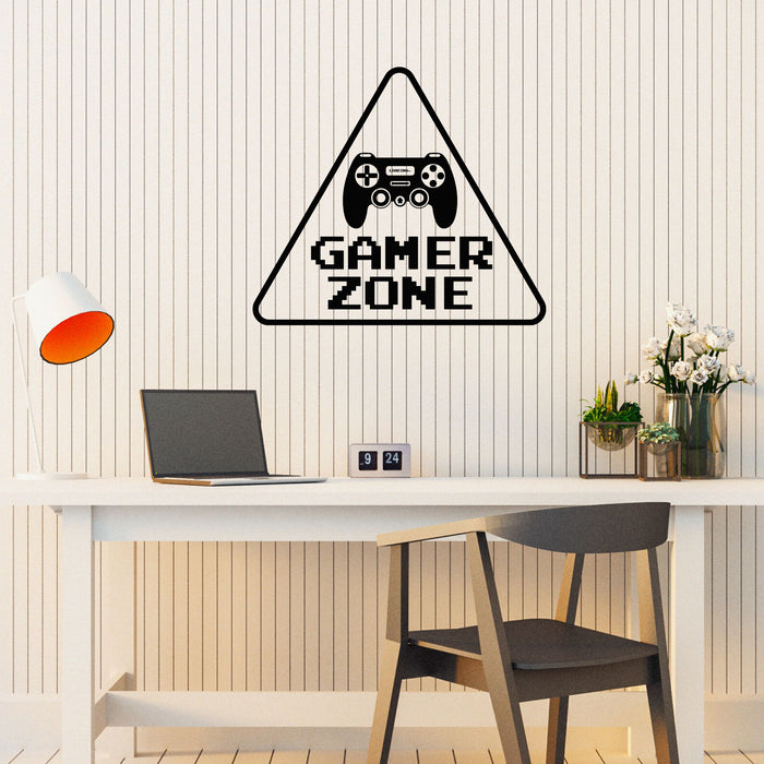 Gamer Zone Vinyl Decal Lettering Sign Joystick Decor for Boy Room Stickers Mural (k278)