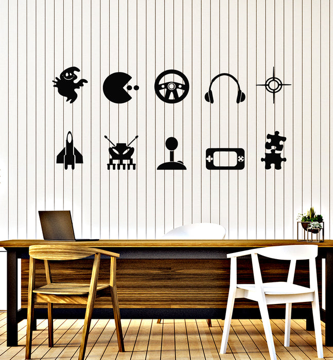 Vinyl Wall Decal Video Games Playroom Computer Gamer Stickers Mural (g4060)