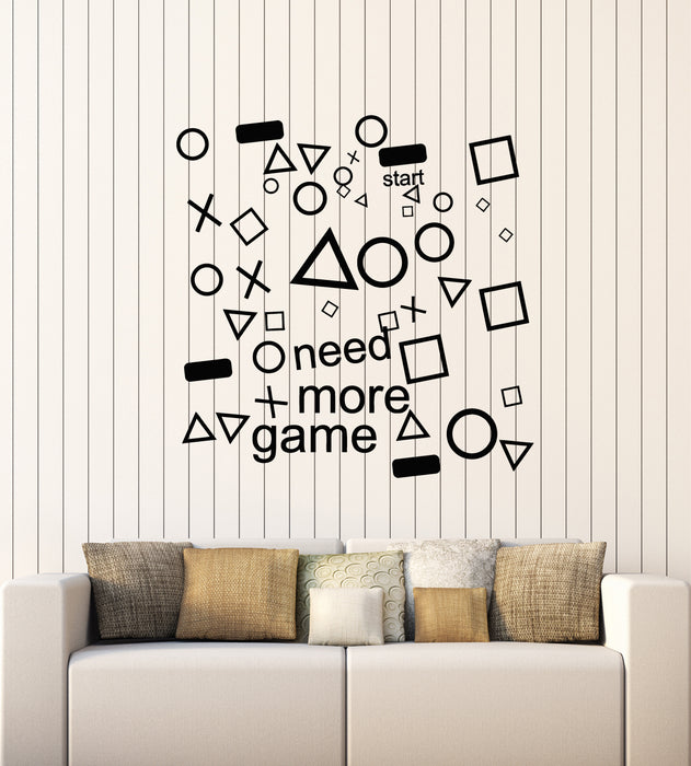 Vinyl Wall Decal Gamer Room Need More Game Geometrical Form Stickers Mural (g4186)