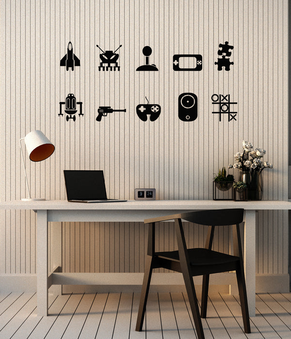 Vinyl Wall Decal Console Hand Games Playroom Online Game Stickers Mural (g4061)