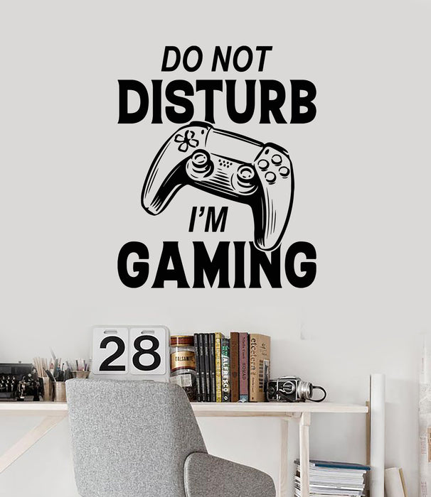 Vinyl Wall Decal Gaming Room Phrase Do Not Disturb Joystick Gamer Video Stickers Mural (g6870)