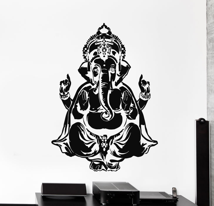 Vinyl Wall Decal Ganesha Head Elephant Indian God Hinduism Stickers Mural (g750)
