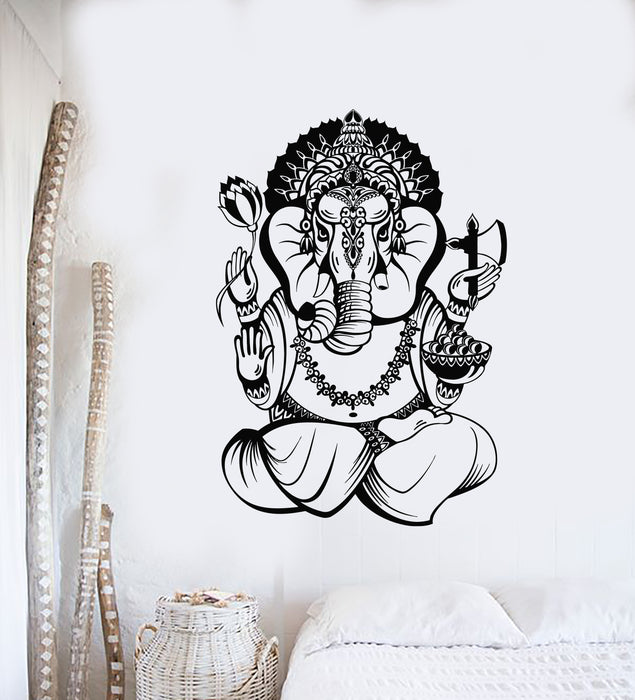 Vinyl Wall Decal Ganesha Elephant Hinduism Hindu God Decor Stickers Mural (g6561)