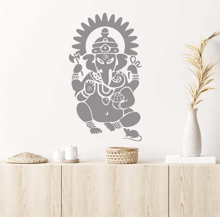 Vinyl Wall Decal Ganesha Hindu Sanskrit Om India God Art Hinduism Stickers Unique Gift (ig2828)