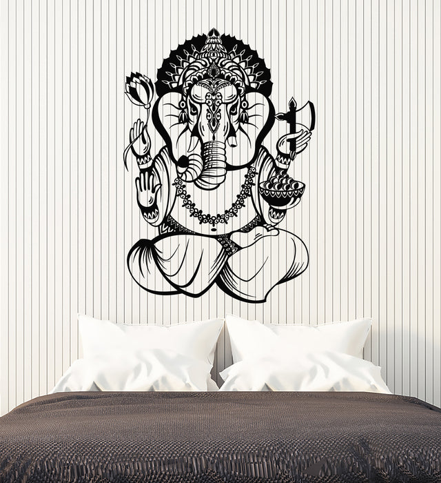 Vinyl Wall Decal Ganesha Elephant Hinduism Hindu God Decor Stickers Mural (g6561)