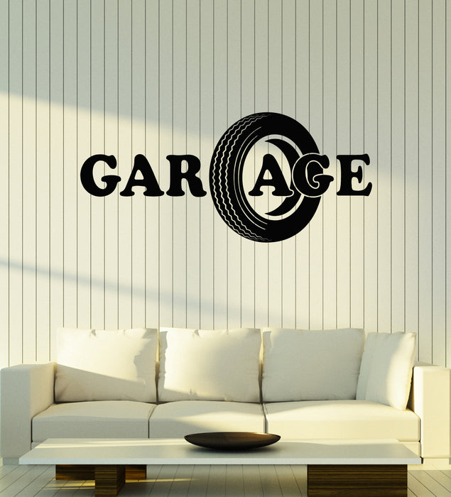 Vinyl Wall Decal Auto Repair Car Wheel Garage Mechanic Service Stickers Mural (g3961)