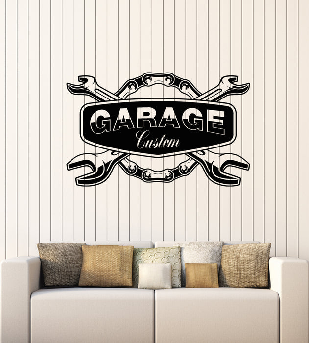 Vinyl Wall Decal Garage Decor Mechanic Auto Service Repair Car Stickers Mural (g4630)