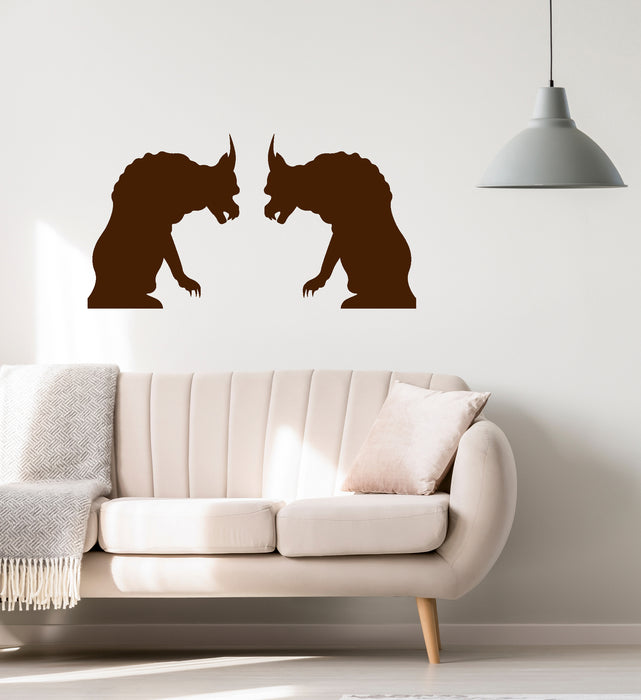 Vinyl Wall Decal Gargoyles Gothic Art Statue Architecture Stickers Mural (ig6434)