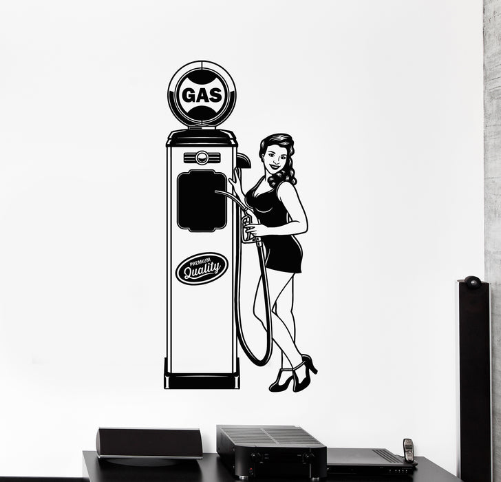 Vinyl Wall Decal Gas Station Premium Quality Auto Pretty Woman Stickers Mural (g6406)